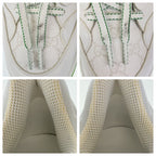 Gucci Basket 12 White Green GG Canvas Leather Sneakers Low Cut Lace — view 7