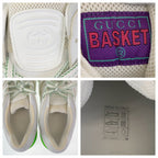 Gucci Basket 12 White Green GG Canvas Leather Sneakers Low Cut Lace — view 8