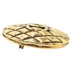 Chanel Vintage Quilted CC Logo Gold Metal Brooch — view 5