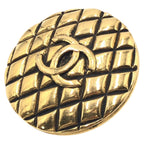 Chanel Vintage Quilted CC Logo Gold Metal Brooch — view 6