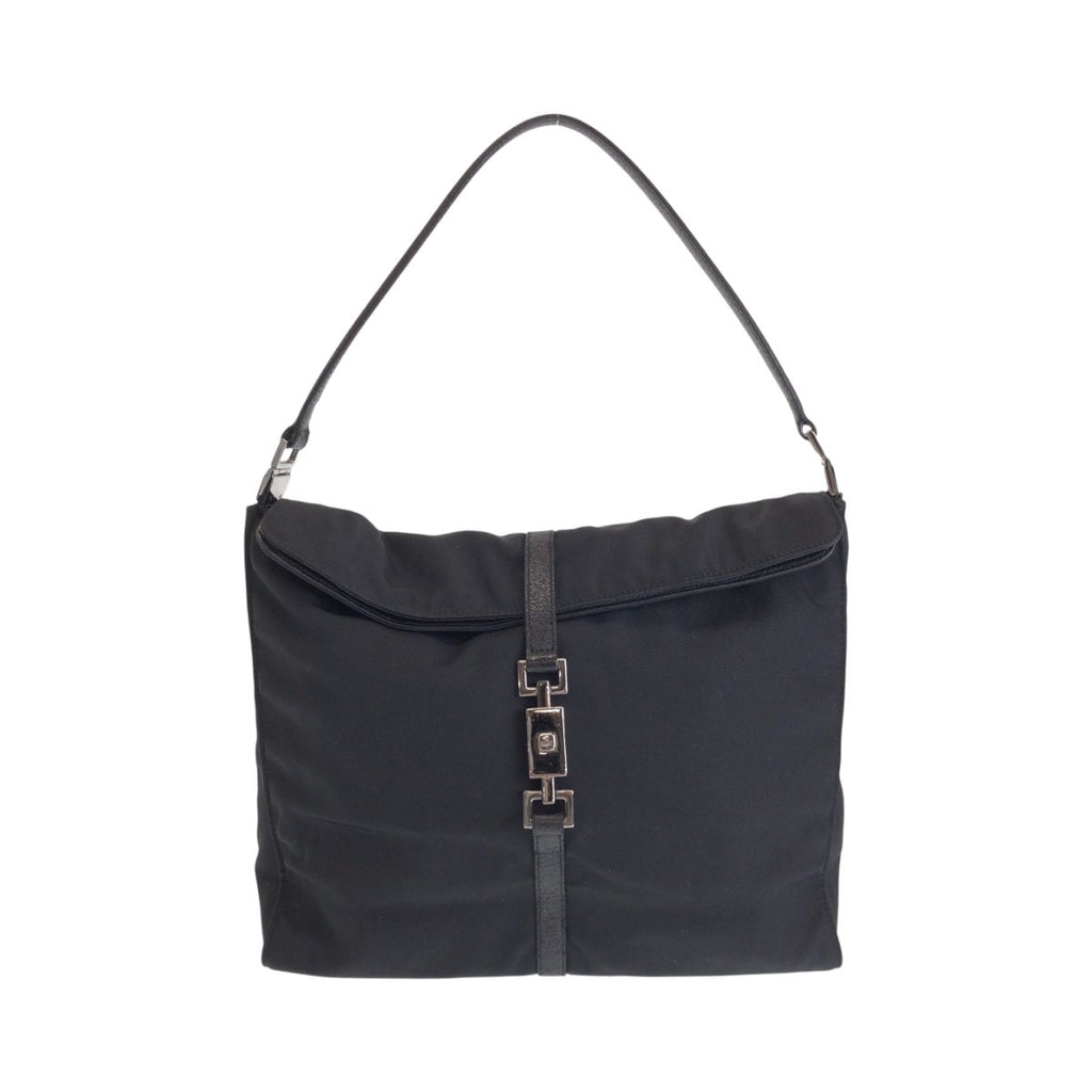 Gucci Jackie Black Silver Nylon 001 Shoulder
