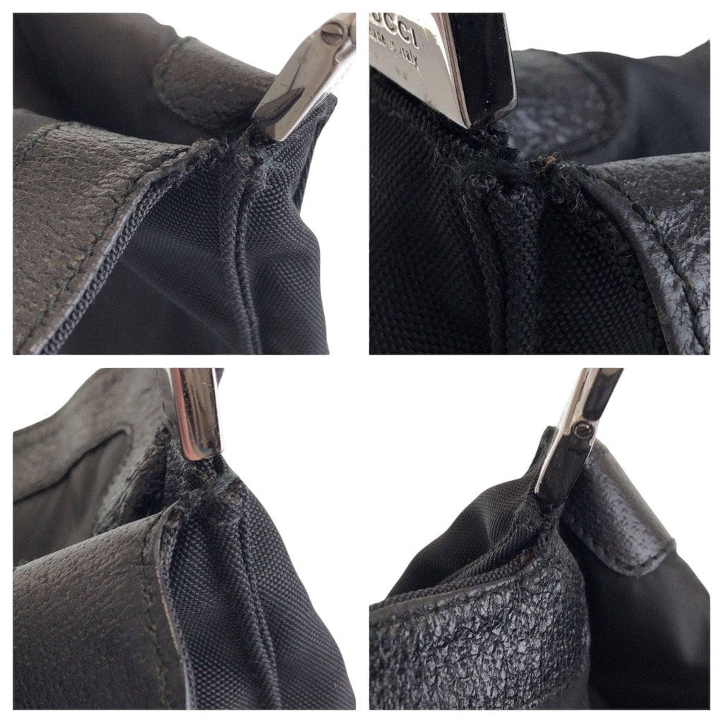Gucci Jackie Black Silver Nylon 001 Shoulder — view 6