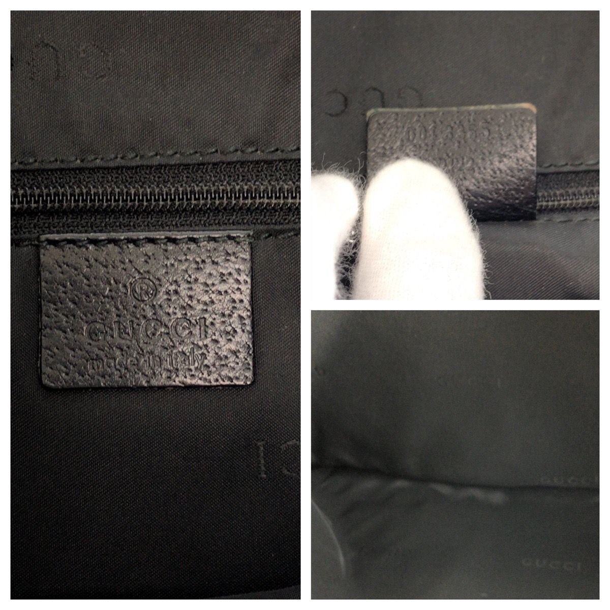 Gucci Jackie Black Silver Nylon 001 Shoulder — view 4