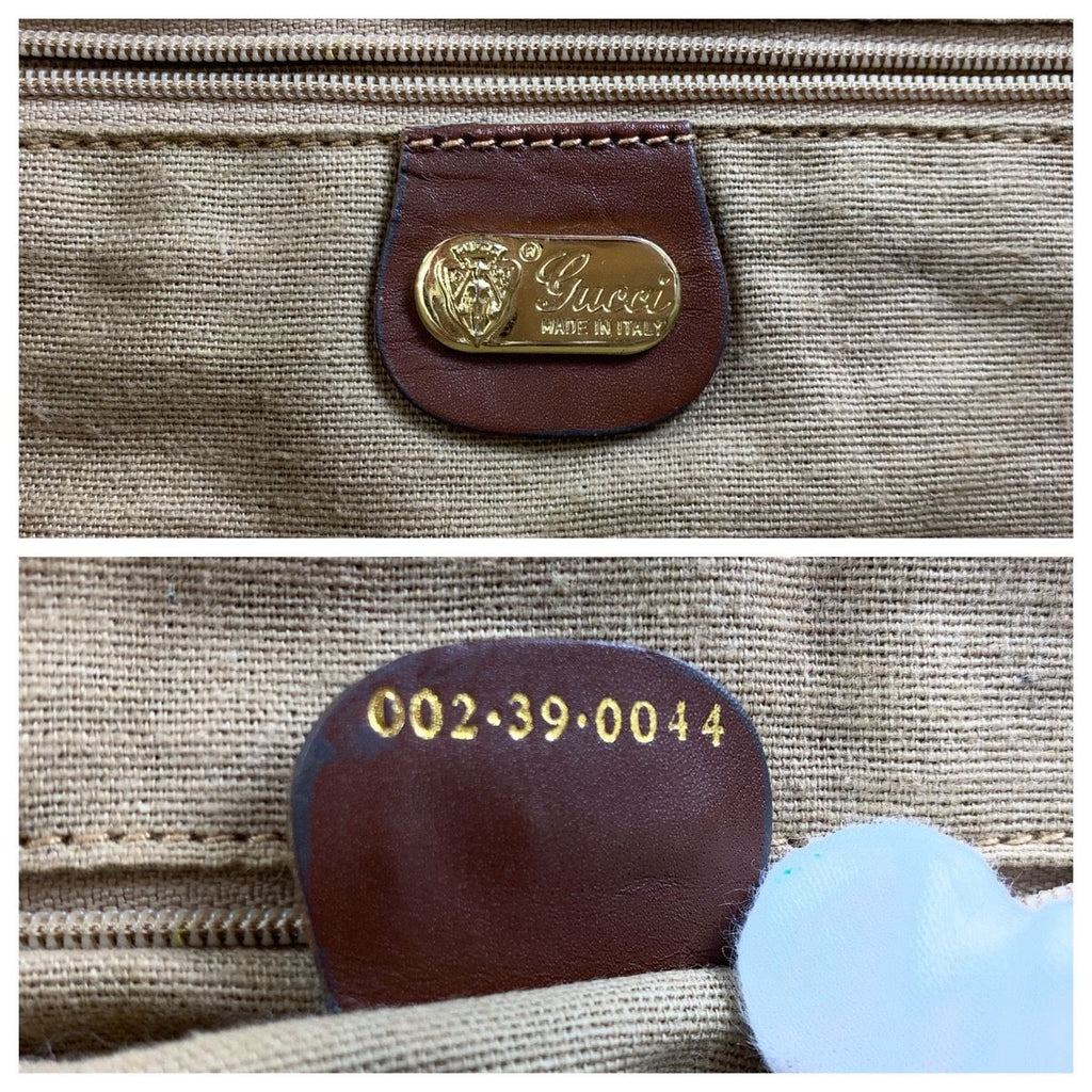 Gucci Vintage Sherry Line Micro GG Brown Supreme Canvas Leather Tote Shoulder — view 4