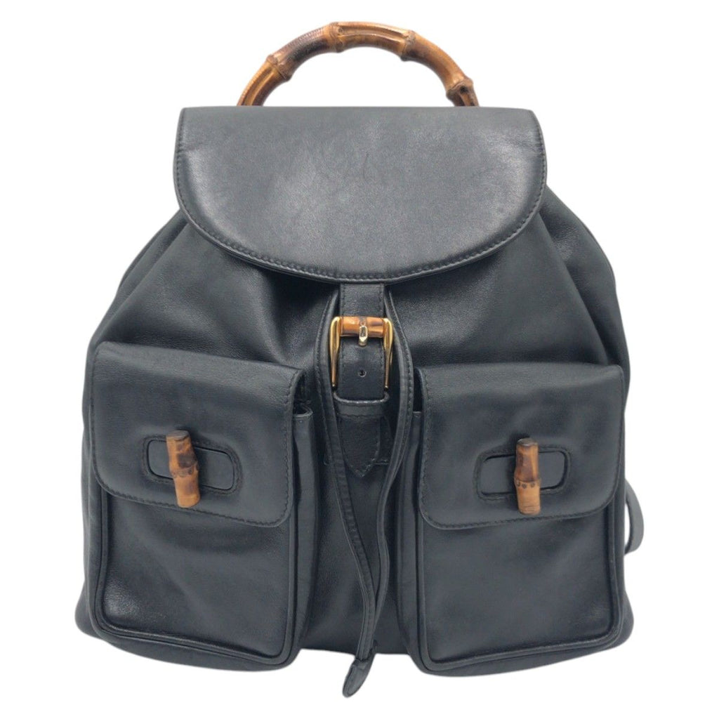 Gucci Bamboo Black Leather 003 Backpack