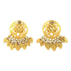 Chanel Vintage CC Logo Stone Gold Red Blue Plated Earrings Swing — view 2