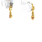 Chanel Vintage CC Logo Stone Gold Red Blue Plated Earrings Swing — view 9
