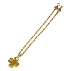 Chanel Vintage Gripoix CC Logo Stone Flower Gold Wine Red Plated Necklace — view 6