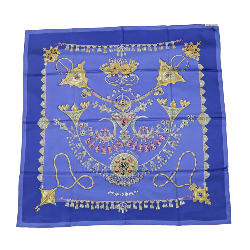 Hermes Carre 90 Scarf Desert Silk 100% Multicolor Blue — view 2
