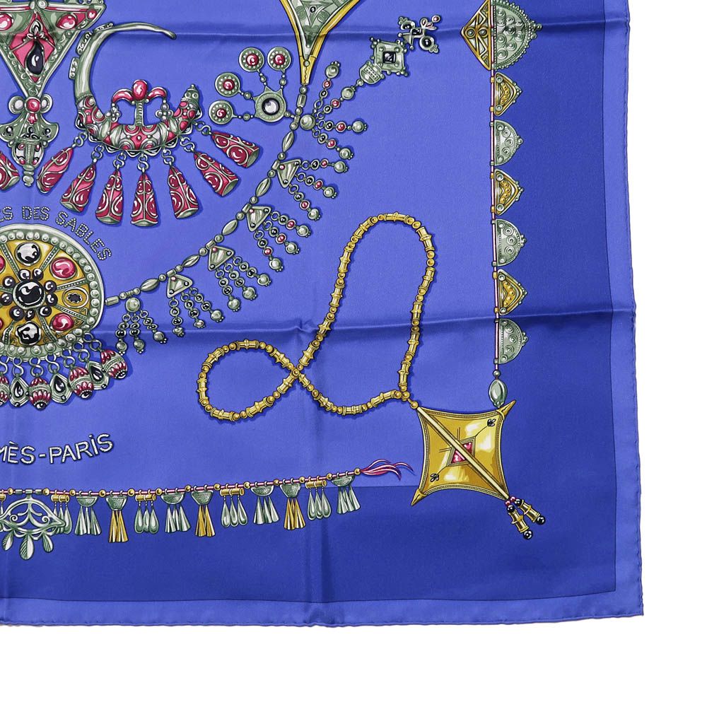 Hermes Carre 90 Scarf Desert Silk 100% Multicolor Blue — view 5