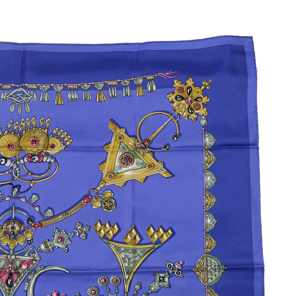 Hermes Carre 90 Scarf Desert Silk 100% Multicolor Blue — view 6