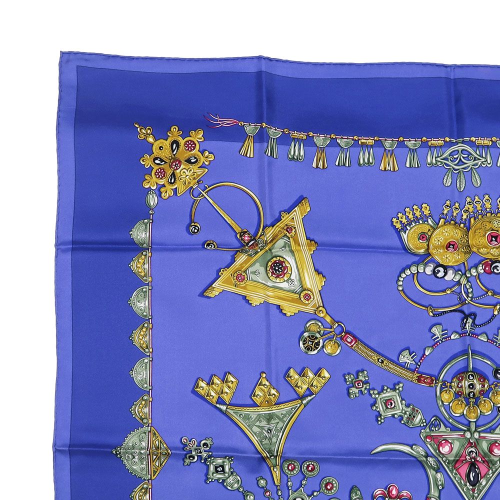 Hermes Carre 90 Scarf Desert Silk 100% Multicolor Blue — view 3