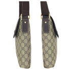 Gucci Beige Brown Gold GG Supreme Canvas Leather Shoulder — view 8