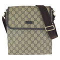 Gucci Beige Brown Gold GG Supreme Canvas Leather Shoulder