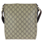 Gucci Beige Brown Gold GG Supreme Canvas Leather Shoulder — view 2