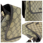 Gucci Beige Brown Gold GG Supreme Canvas Leather Shoulder — view 5