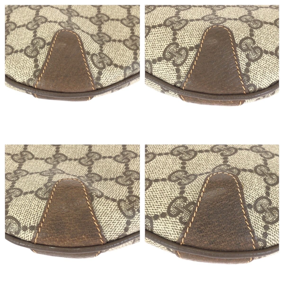 Gucci Vintage Sherry Line Beige Brown GG Supreme Canvas Shoulder — view 3