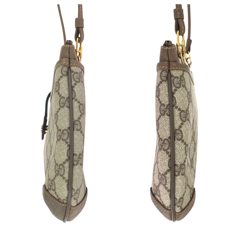 Gucci Vintage Sherry Line Beige Brown GG Supreme Canvas Shoulder — view 7