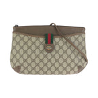 Gucci Vintage Sherry Line Beige Brown GG Supreme Canvas Shoulder