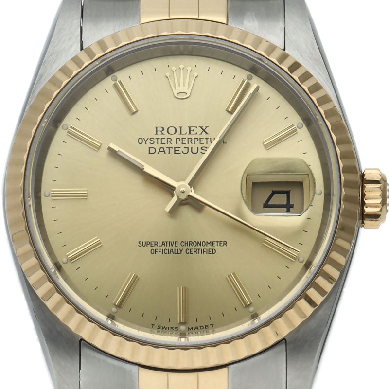 Rolex Datejust Watch Box 18k Yellow Gold SS Champagne Color Polished