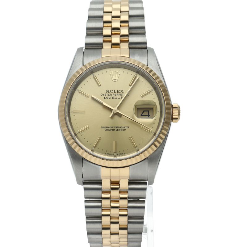 Rolex Datejust Watch Box 18k Yellow Gold SS Champagne Color Polished — view 2