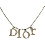 Dior Vintage Logo Sequin Plated Necklace