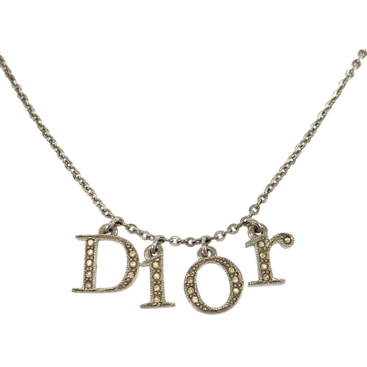 Dior Vintage Logo Sequin Plated Necklace