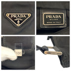 Prada Tessuto Black Silver Nylon Shoulder Bag Pochette — view 3
