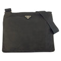 Prada Tessuto Black Silver Nylon Shoulder Bag Pochette