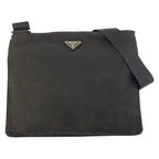 Prada Tessuto Black Silver Nylon Shoulder Bag Pochette