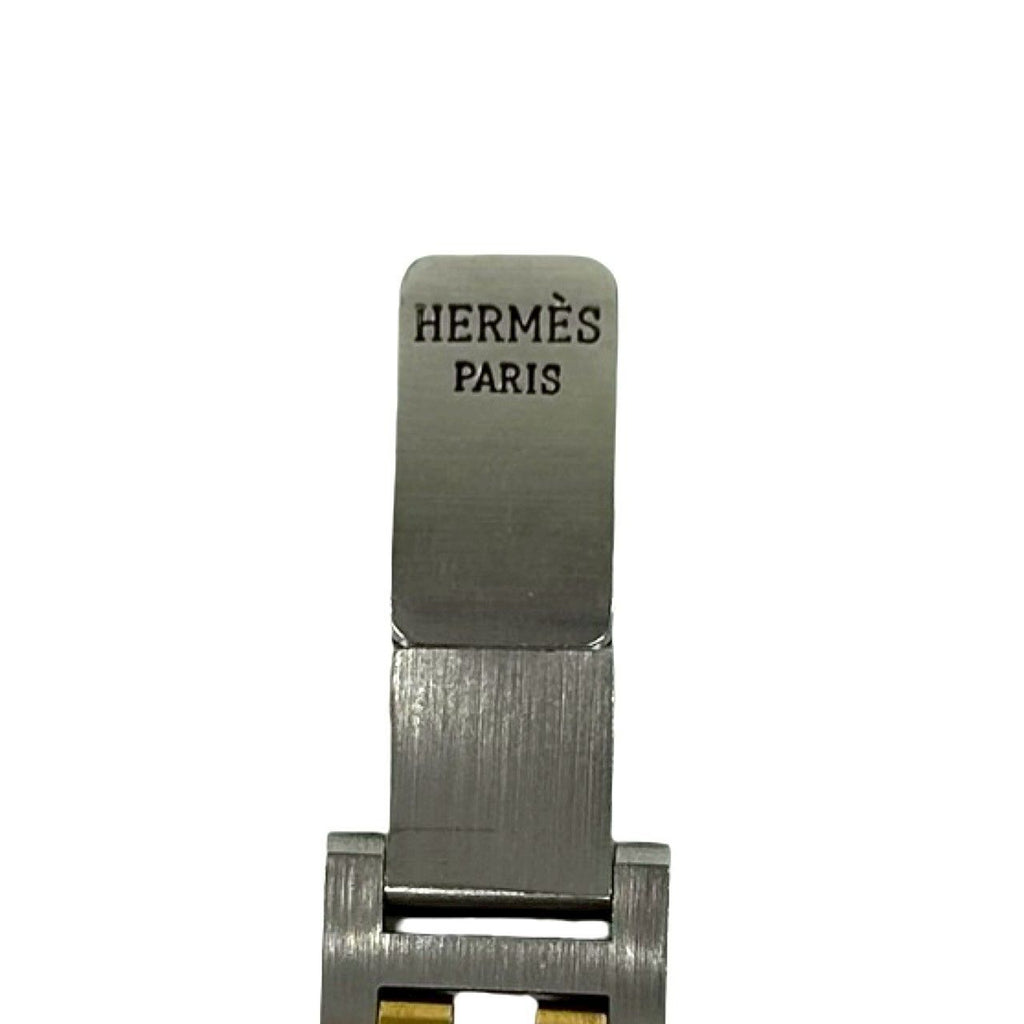 Hermes Vintage Clipper Stainless Steel Quartz Watch Wrist Silver Gold — view 5