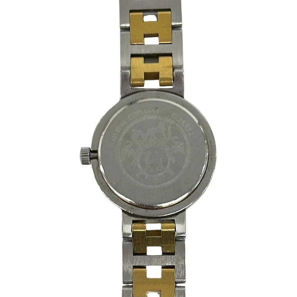 Hermes Vintage Clipper Stainless Steel Quartz Watch Wrist Silver Gold — view 4