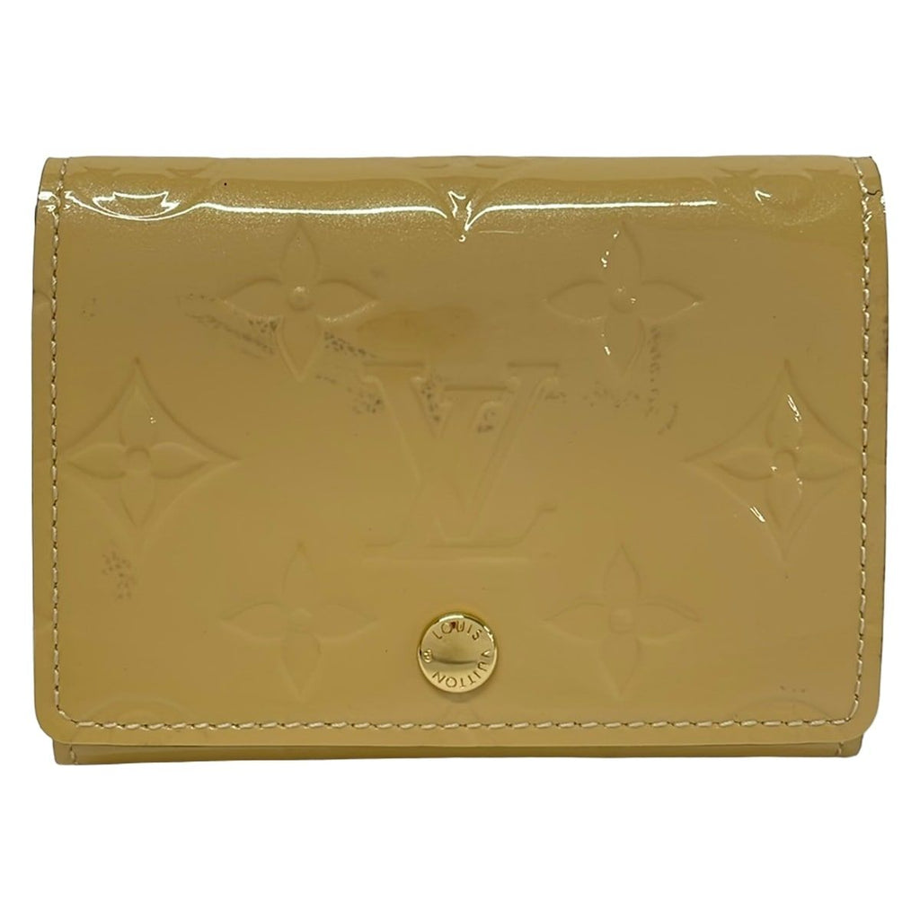 Louis Vuitton Business Card Holder Monogram Vernis Dune Initial Leather