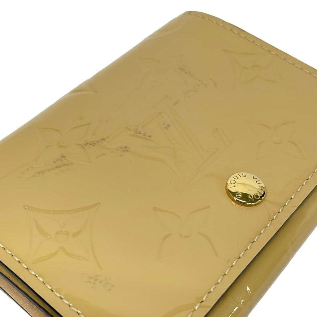 Louis Vuitton Business Card Holder Monogram Vernis Dune Initial Leather — view 7