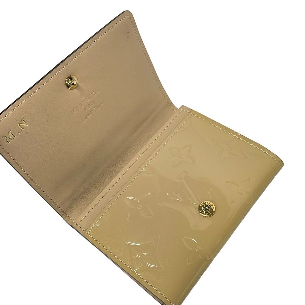 Louis Vuitton Business Card Holder Monogram Vernis Dune Initial Leather — view 3