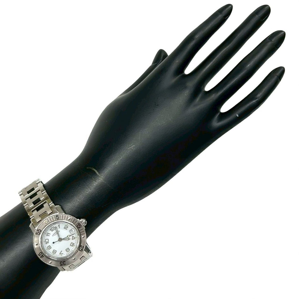 Hermes Clipper Diver Stainless Steel Quartz Wrist Watch Silver — view 2