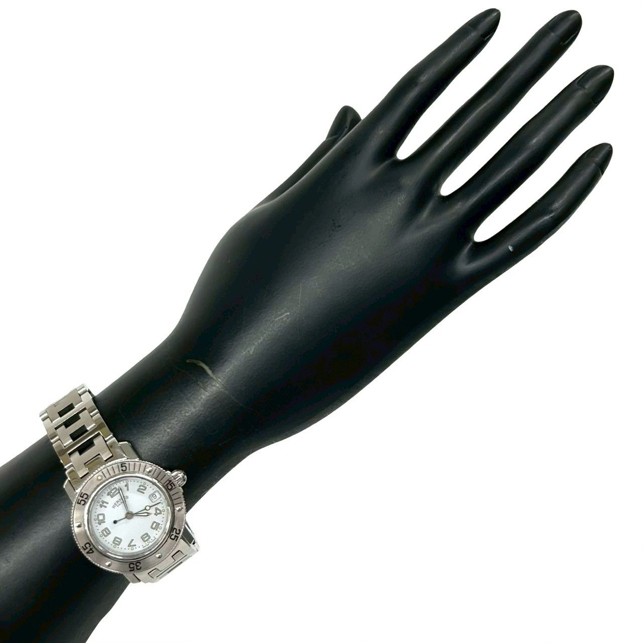 Hermes Clipper Diver Stainless Steel Quartz Wrist Watch Silver — view 2