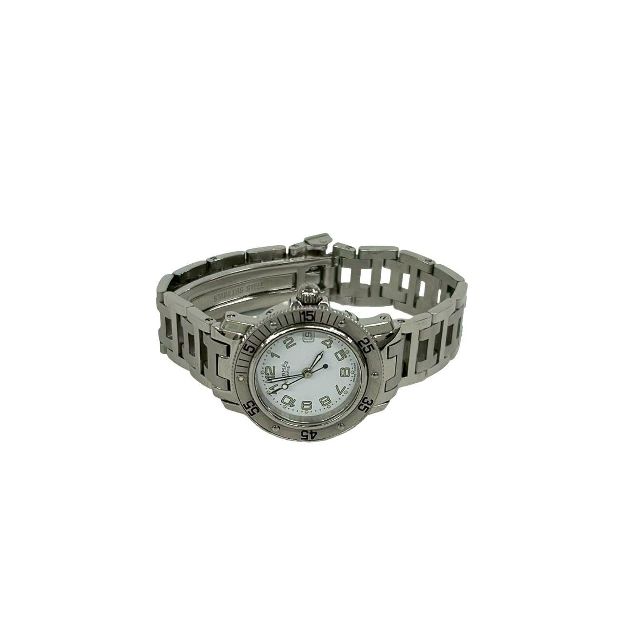 Hermes Clipper Diver Stainless Steel Quartz Wrist Watch Silver — view 7