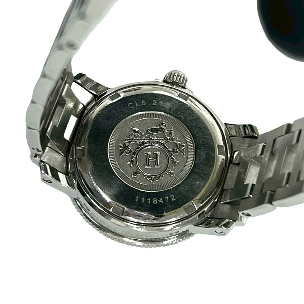 Hermes Clipper Diver Stainless Steel Quartz Wrist Watch Silver — view 5