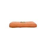 Chanel Quilted CC Logo Lambskin Coin Case Card Fragment Orange — view 6