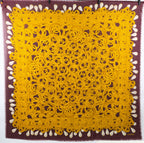 Chanel CC Logo Rope Chain Pattern Large Shawl Silk 52% Cashmere 48% Bordeaux