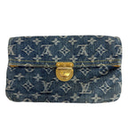 Louis Vuitton Clutch Bifold Pochette Plat Monogram Denim Pouch