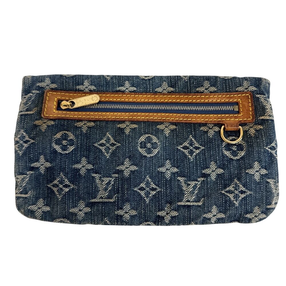 Louis Vuitton Clutch Bifold Pochette Plat Monogram Denim Pouch — view 2