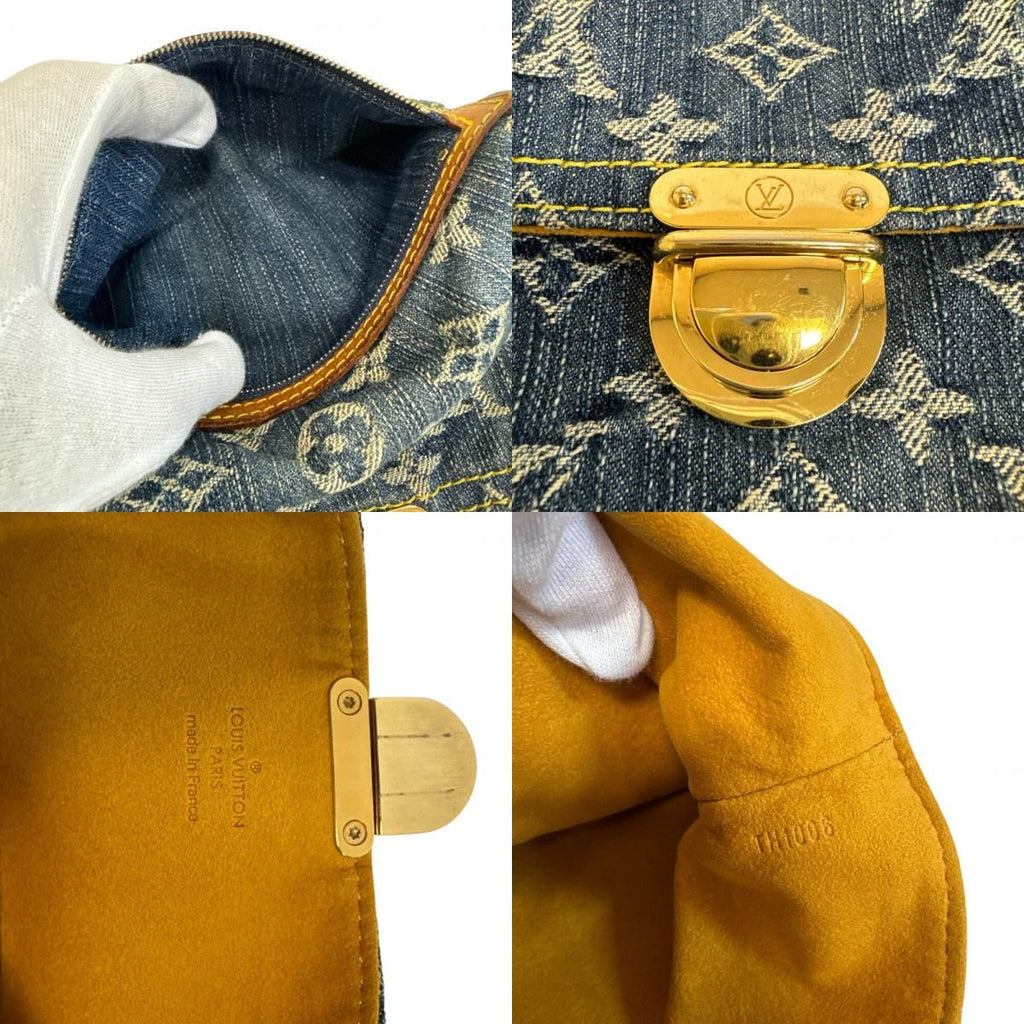 Louis Vuitton Clutch Bifold Pochette Plat Monogram Denim Pouch — view 8