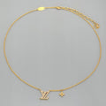 Louis Vuitton Necklace LV Iconic 42 47 cm Gold Color Metal Strass LV Initial