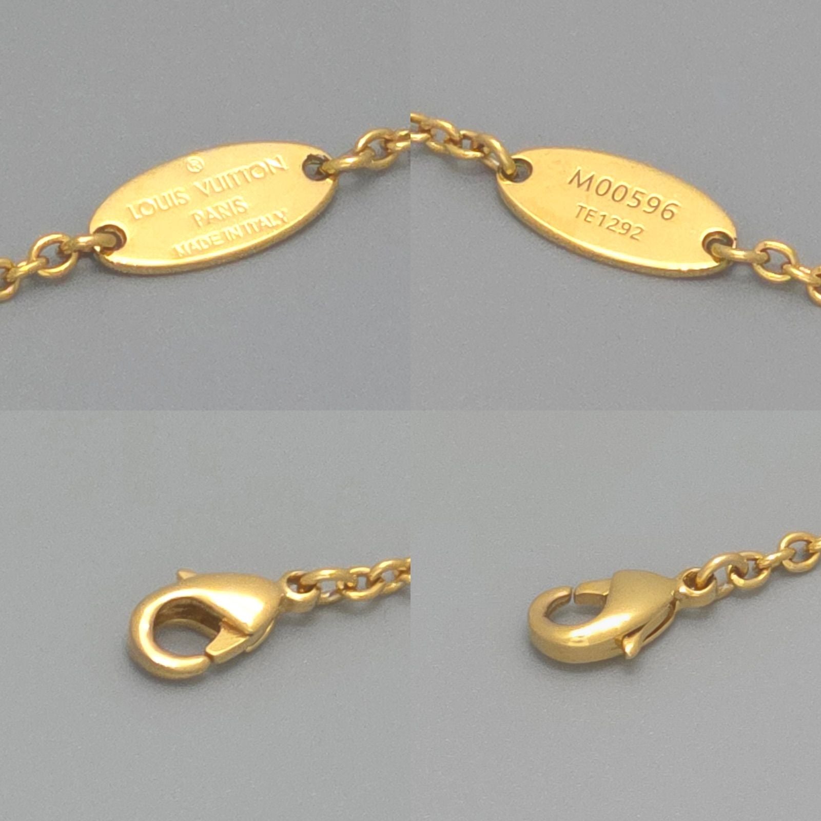 Louis Vuitton Necklace LV Iconic 42 47 cm Gold Color Metal Strass LV Initial — view 7