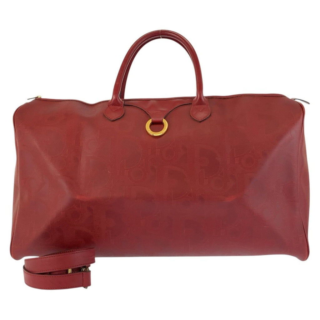 Dior Vintage Trotter Red Boston Bag 2-Way