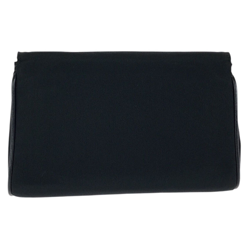 Celine Vintage Triomphe Black Canvas Chain Shoulder Bag Party — view 2