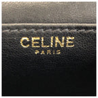 Celine Vintage Triomphe Black Canvas Chain Shoulder Bag Party — view 4