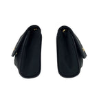 Celine Vintage Triomphe Black Canvas Chain Shoulder Bag Party — view 8